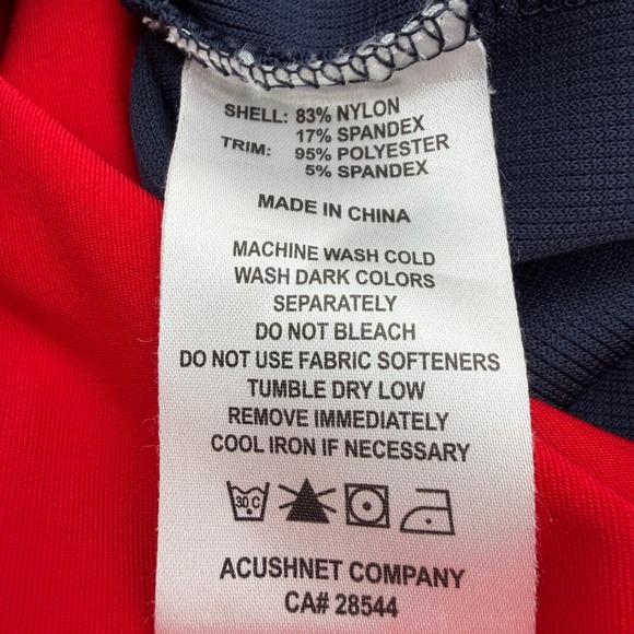 FootJoy Mens Quarter Zip Golf Pullover Red Navy Blue Performance Size M - Picture 4 of 10